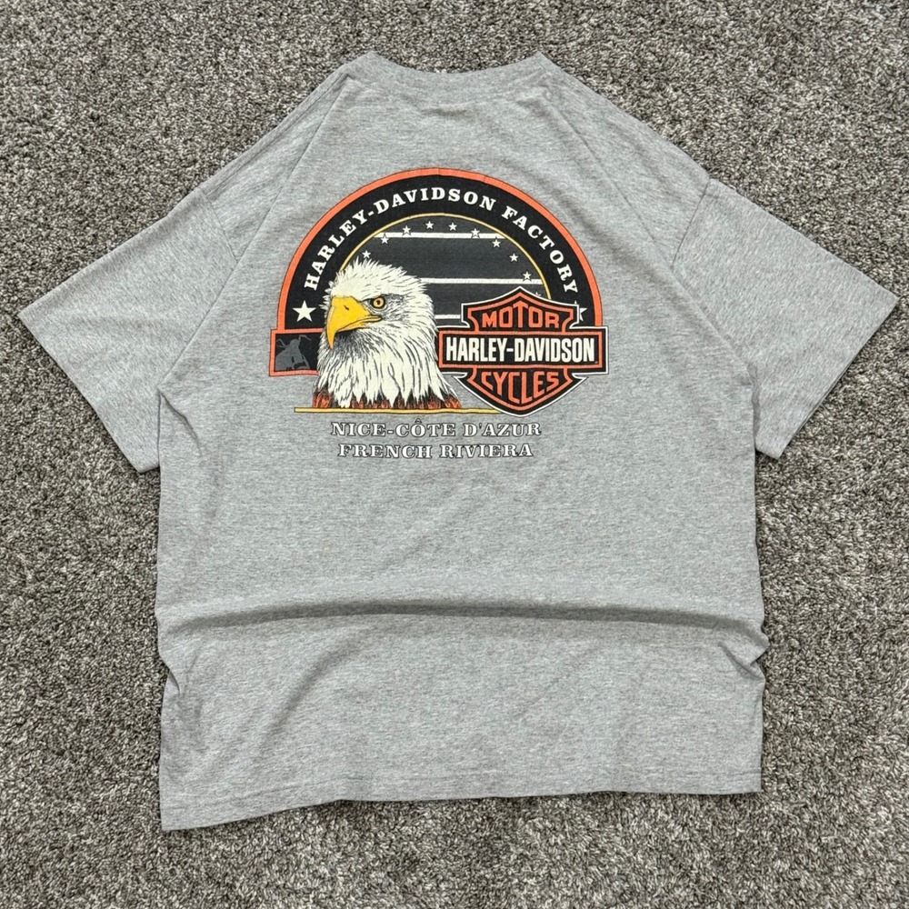 VTG 90s Harley-Davidson French Riviera Eagle Graphic T-Shirt Mens XL Made in USA